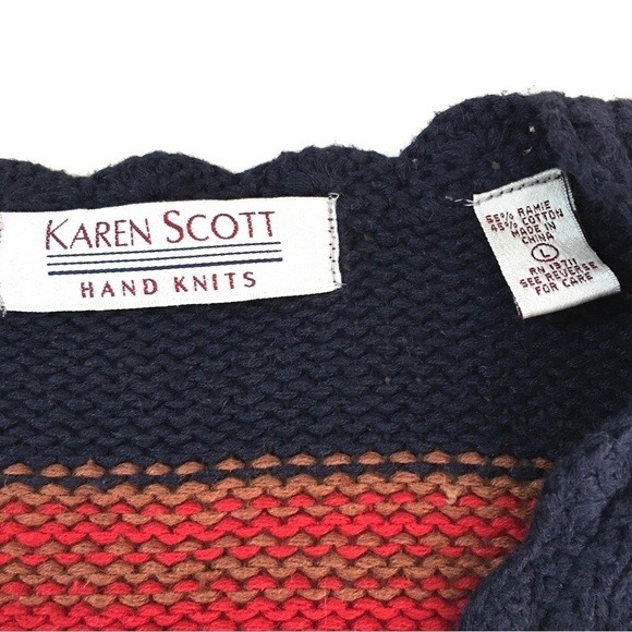 Vintage Karen Scott Hand Knits Village Train Cardigan - Picture 5 of 10